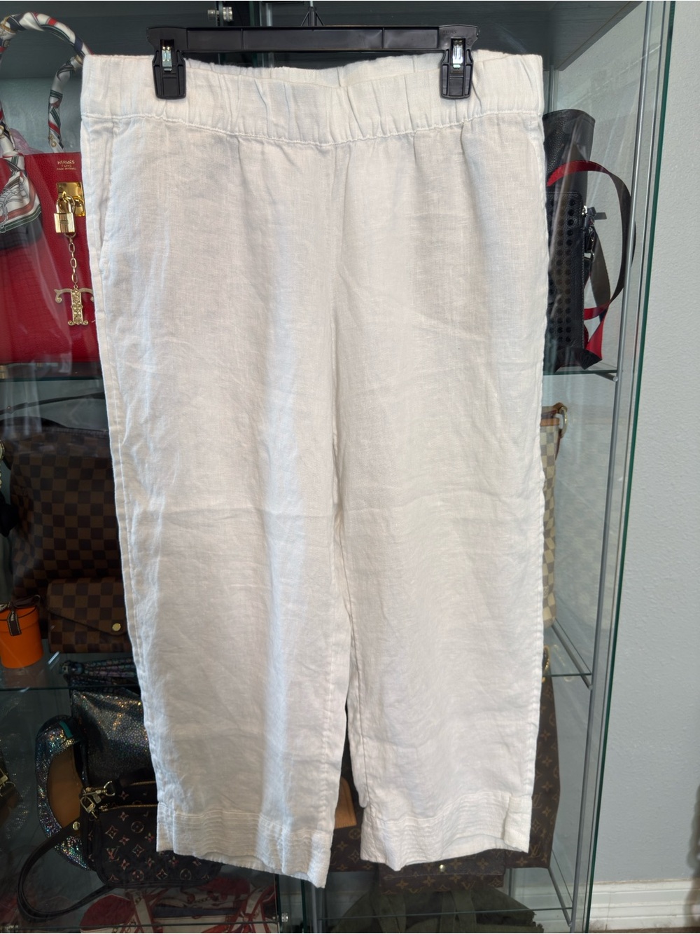 Classic White Cropped Linen Pants
